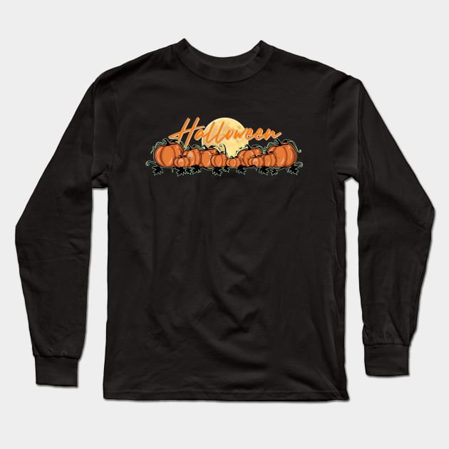 Halloween Pumpkins Long Sleeve T-Shirt by AuburnQuailart